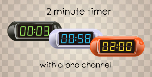 2 minute timer with alpha channel by set animator videohive set a one minute timer
